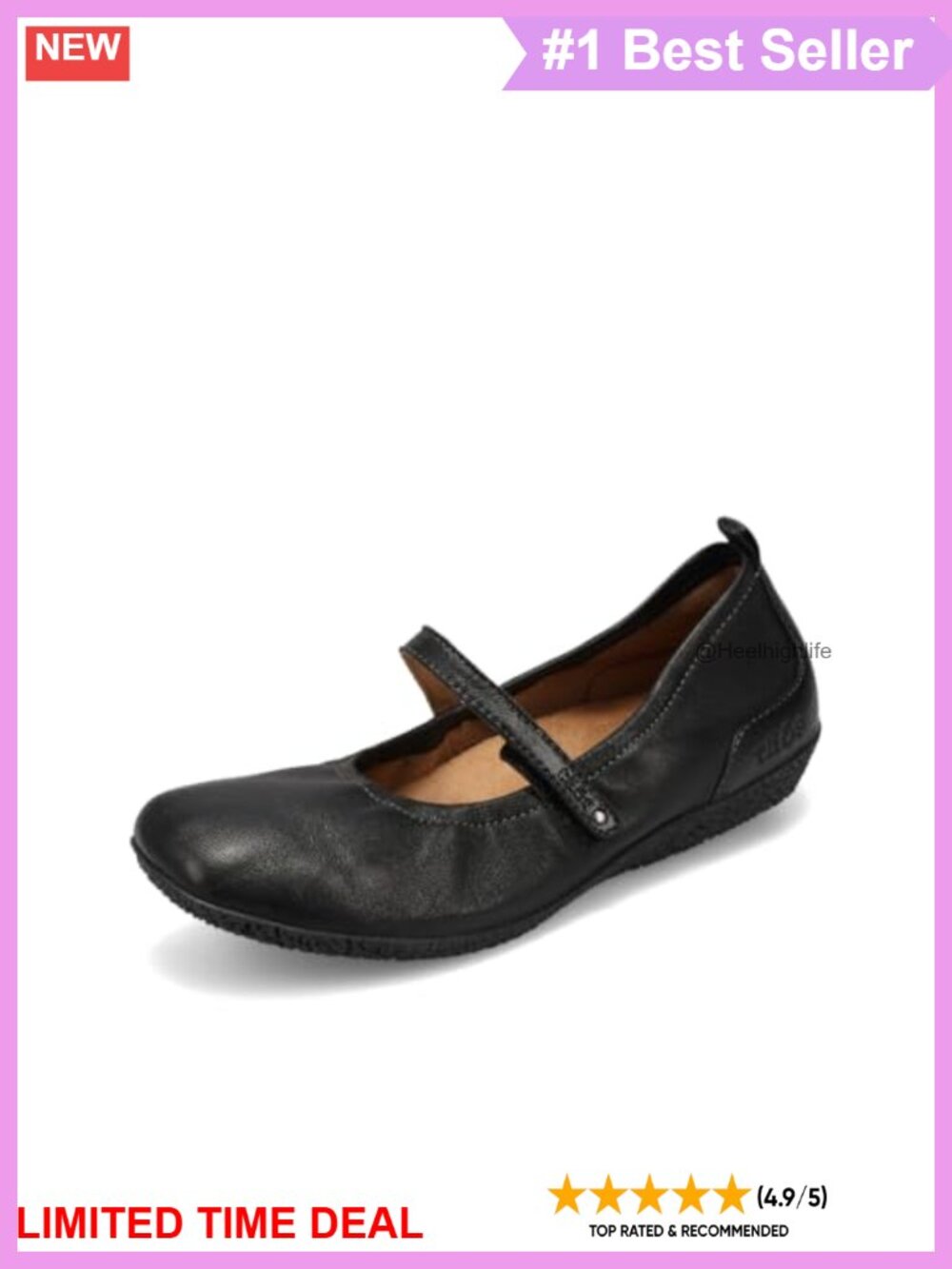 Taos Footwear Babble Flat Smooth Leather Arch & Metatarsal Support Women's
